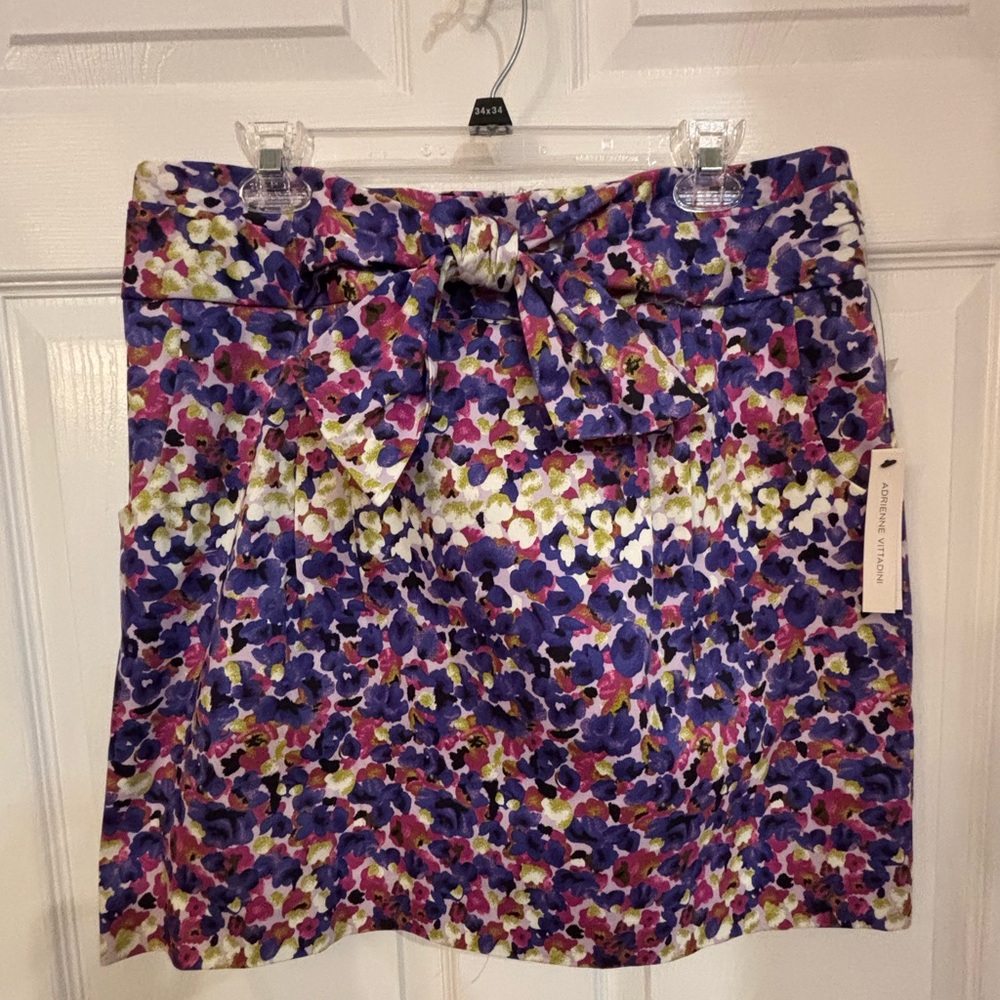 Adrienne Vittadini Purple, Green and Lilac Bubble Mini Skirt